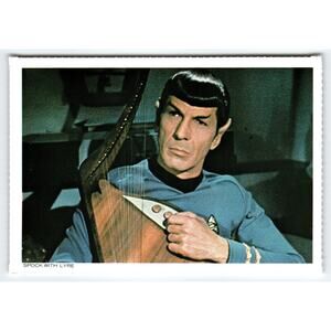 1977 Star Trek Spock with Lyre Chrome Postcard Paramount Pictures